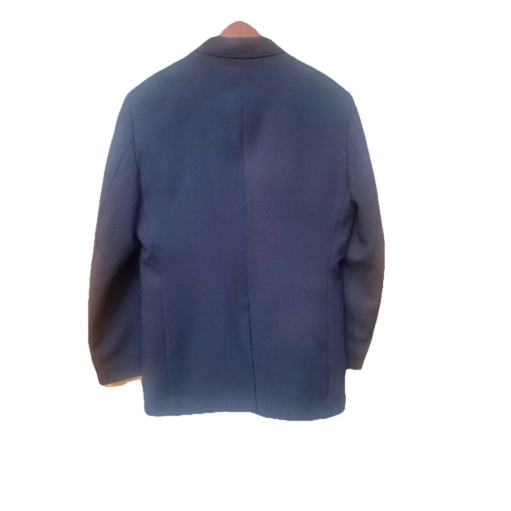 VTG Levi's‎ Action Suit Blazer Men's 44R Navy Blue Polyester Jacket Sport Coat